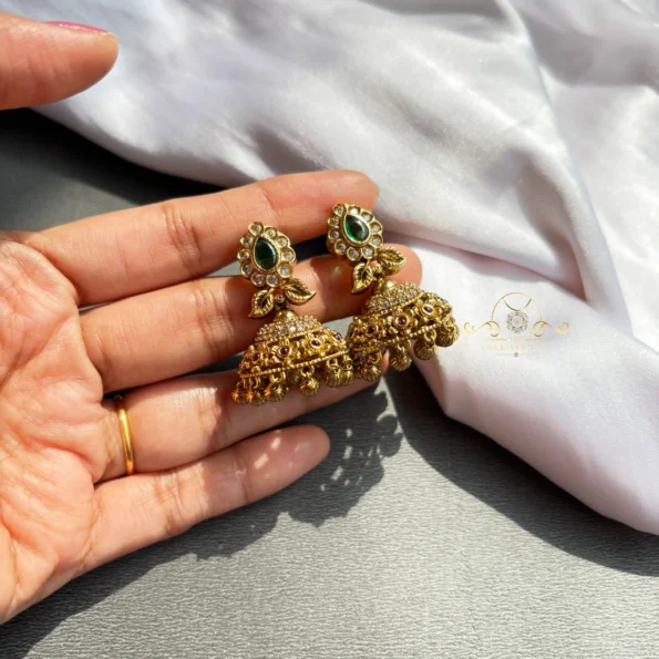 Cute Dual Leaf Jhumki
