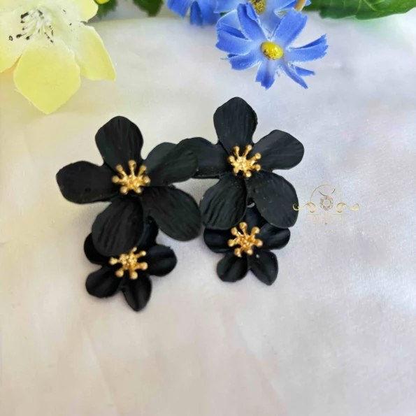 Colourful Two Layer Flower Earrings