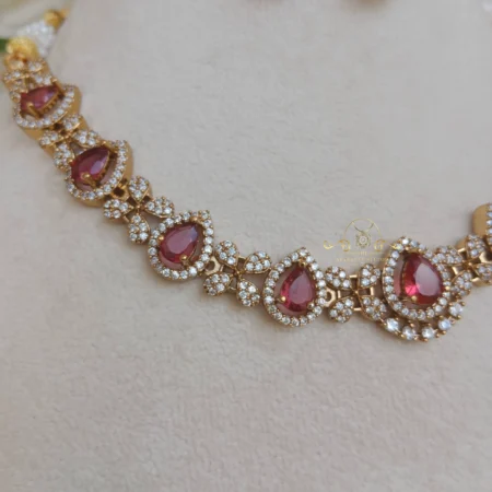 Pretty Butterfly Neckset with Coloured Stone