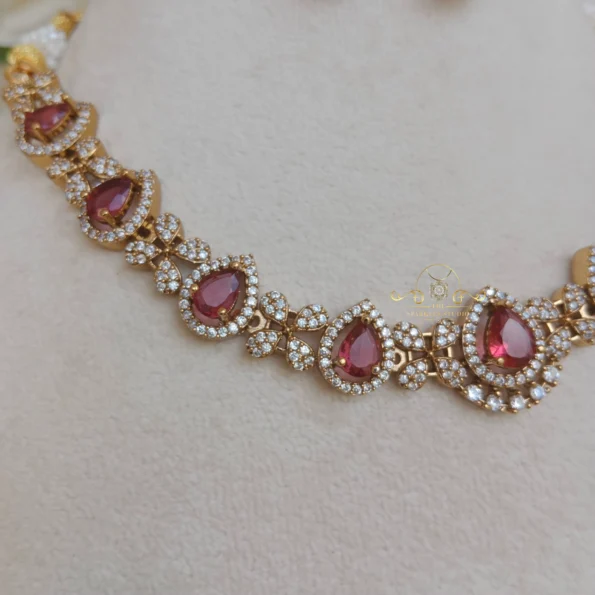 Pretty Butterfly Neckset with Coloured Stone