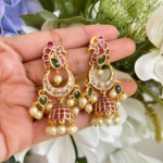 Peacock Chandbali Jhumki