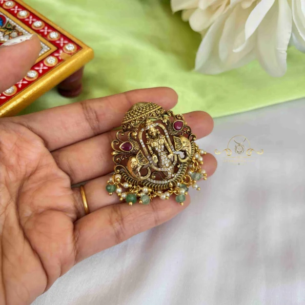 Lord Balaji and Elephant Pendant