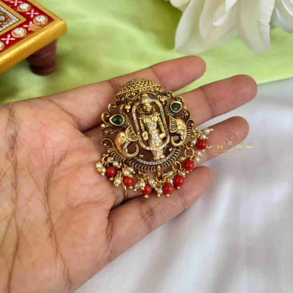 Lord Balaji and Elephant Pendant
