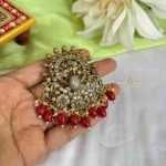 Peacock Victorian Pendant with Coral Bead Drops