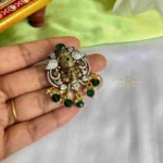Lord Balaji Victorian Pendant with Green Drops