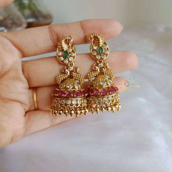 Beautiful Peacock Antique Jhumki