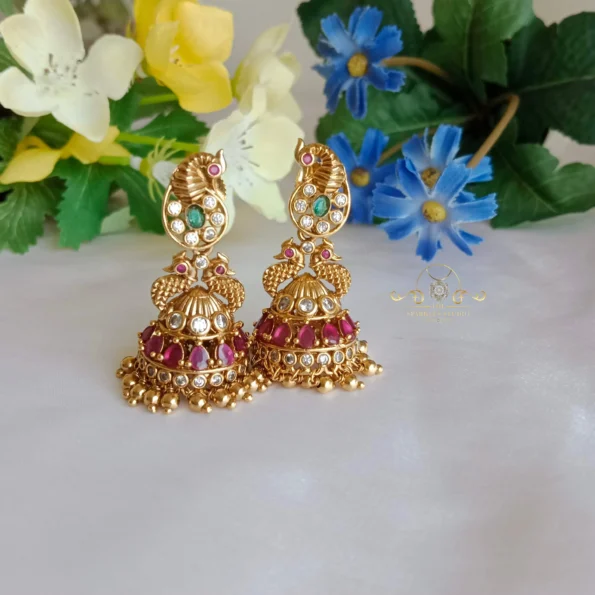 Beautiful Peacock Antique Jhumki
