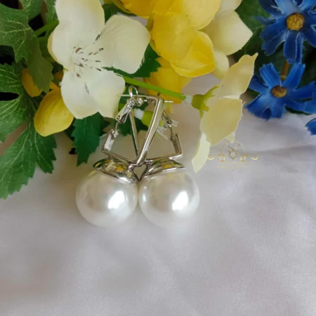 Classy Pearl Drop Earrings in Silver Finish