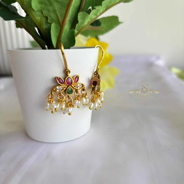 Lotus Hoop Earrings with Guttapusalu
