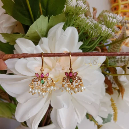 Lotus Hoop Earrings with Guttapusalu