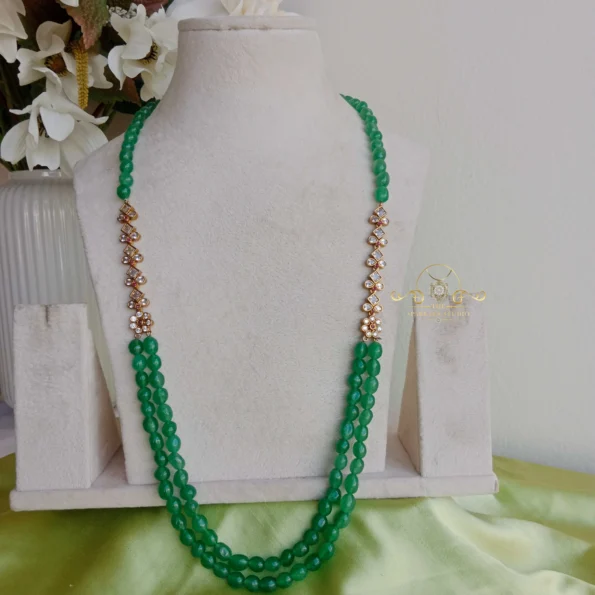 Stunning Two Sided Mop Pendant with Beads Chain