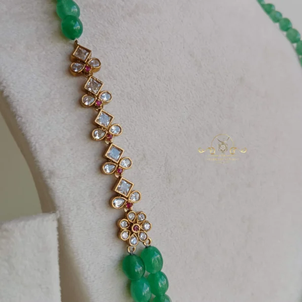 Stunning Two Sided Mop Pendant with Beads Chain