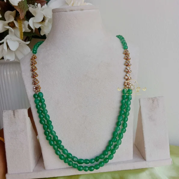 Stunning Two Sided Mop Pendant with Beads Chain