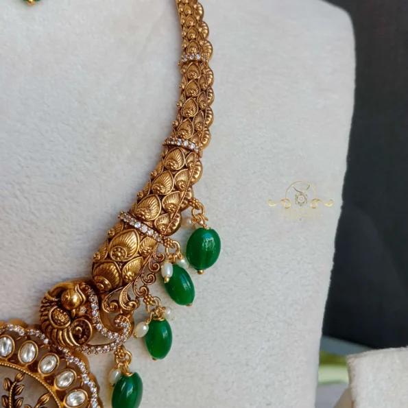Gold Look Alike Antique Peacock Necklace