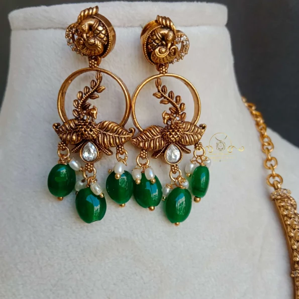 Gold Look Alike Antique Peacock Necklace