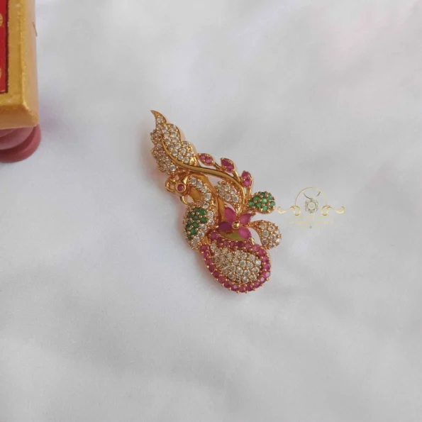 Dazzling Peacock Saree Pin