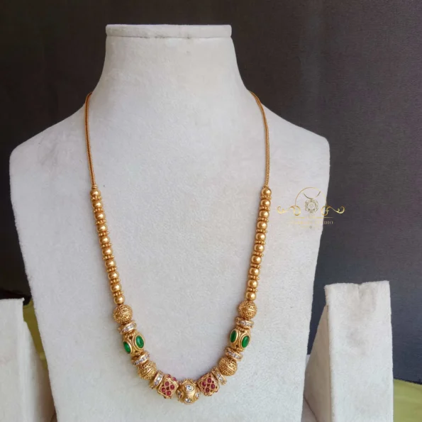Gold Beads Chain with Square Gold Beads