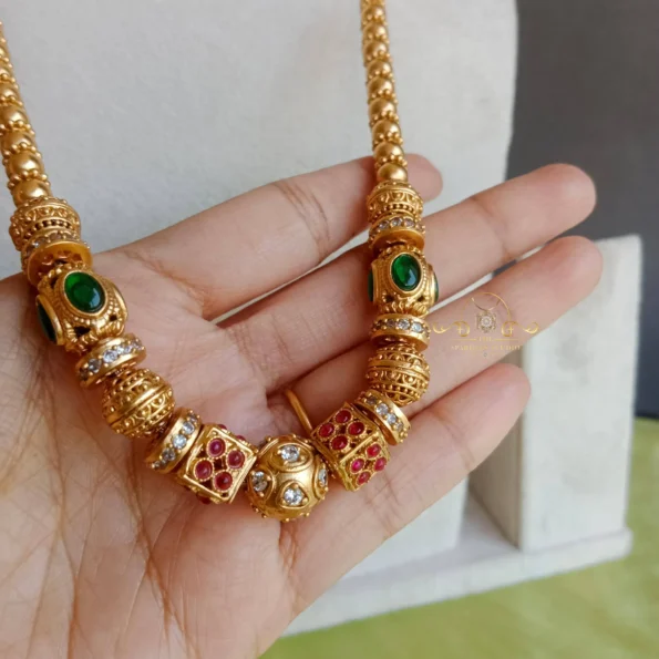 Gold Beads Chain with Square Gold Beads