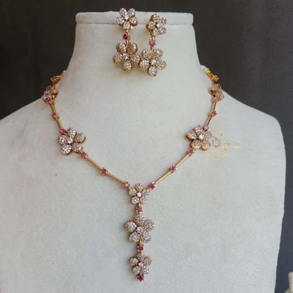 Chain and Flower Victorian Necklace