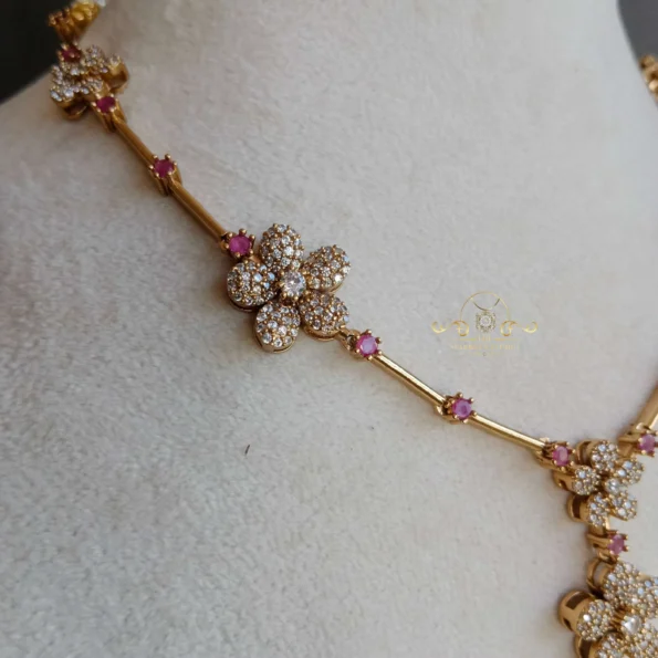 Chain and Flower Victorian Necklace