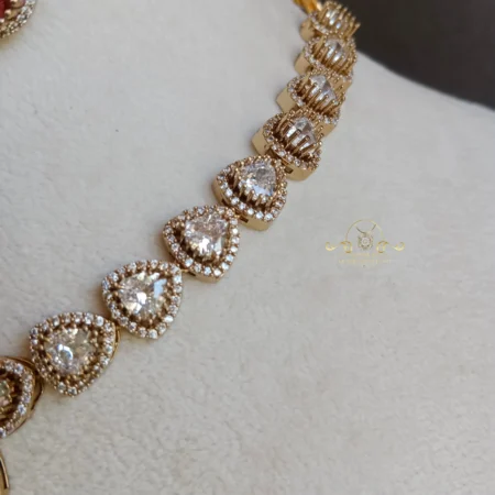 Sparkling Massonite Solitaire Victorian Necklace