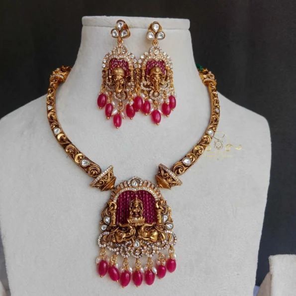 Pretty Lakshmi Ganesha Antique Neckset