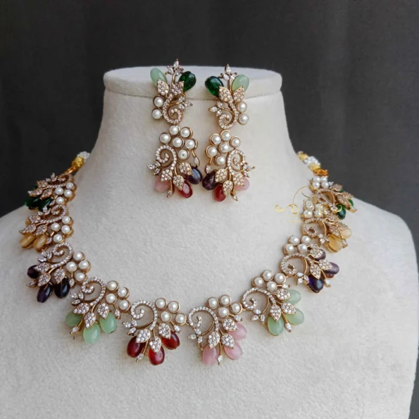 Stylish Multicolor Bead Pearl Set