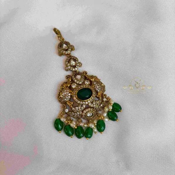 Sparkling Victorian Dual Elephant Maang Tikka