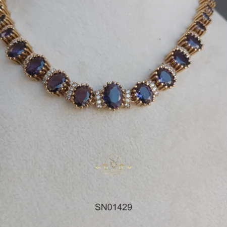 Pretty Victorian Purple Stone Solitaire Set