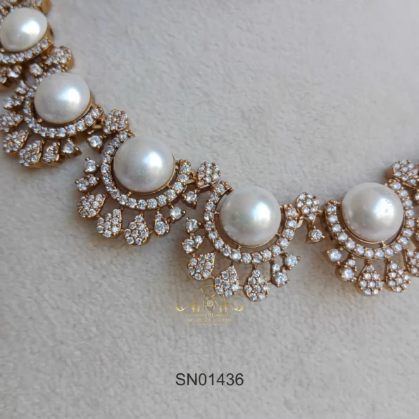 Ethnic Pearl and Diamond Neckset