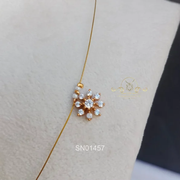 Invisible Chain with AD Nine Stone Drop Neckset