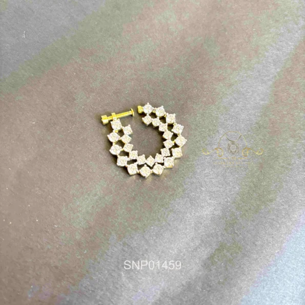 Dazzling Two Layer AD Nose Pin