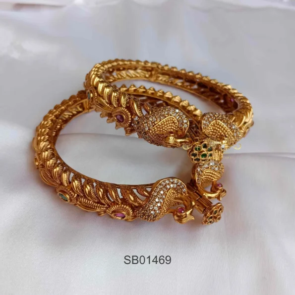 Antique Peacock Kada Bangles