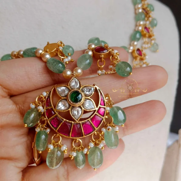Original Aventurine Bead with Jadau Necklace