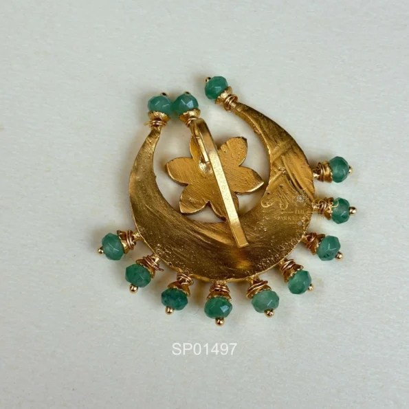 Jadau Moon Pendant Set