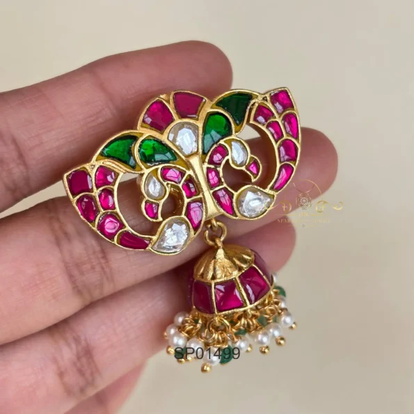 Peacock Jhumki Pendant Set