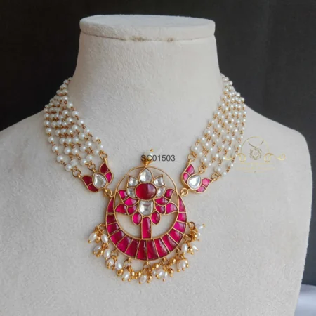 Ethnic Rose Jadau Pearl Choker