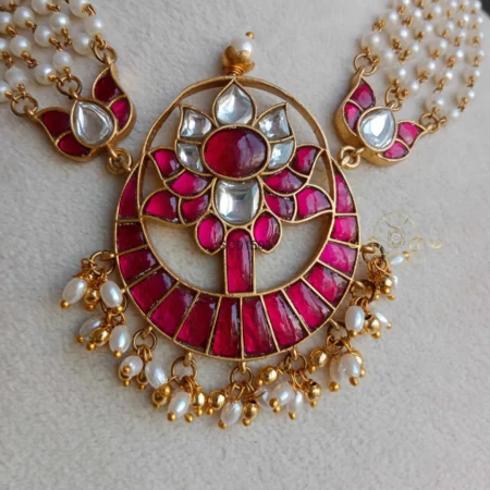 Ethnic Rose Jadau Pearl Choker