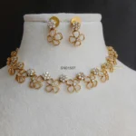 Gold Flower With AD Neckset