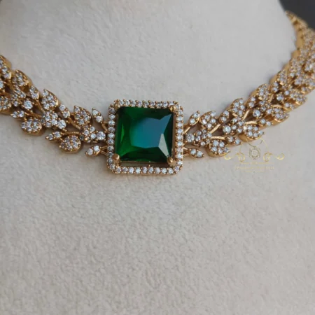 Gorgeous Emerald and Diamond Necklace with Jhumki