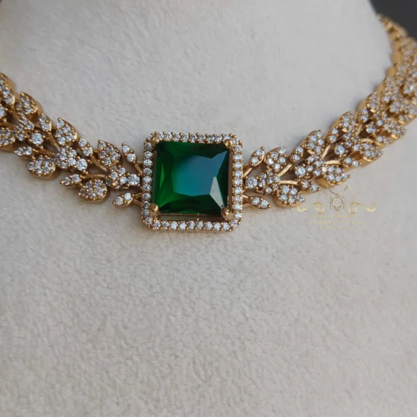 Gorgeous Emerald and Diamond Necklace with Jhumki
