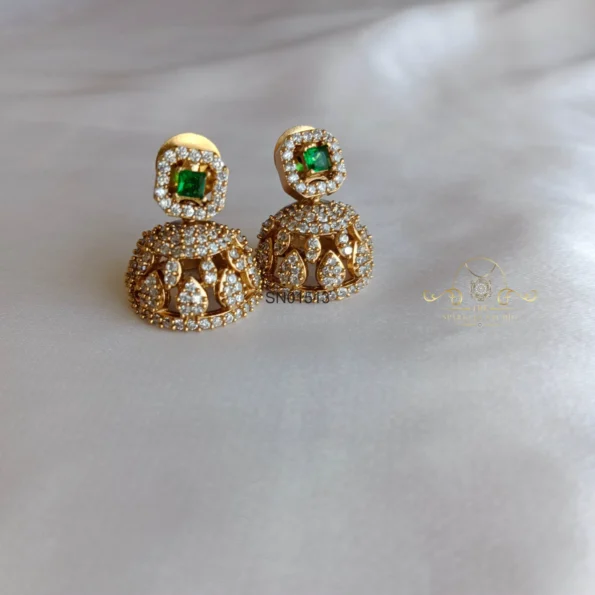 Gorgeous Emerald and Diamond Necklace with Jhumki