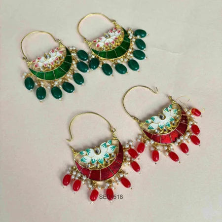 Meenakari Chandbali