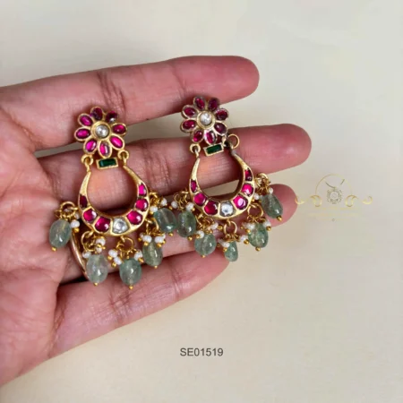 Ethnic Jadau Chandbali Earrings