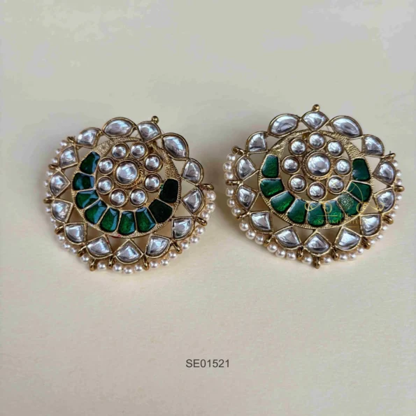 Kundan Round Earrings