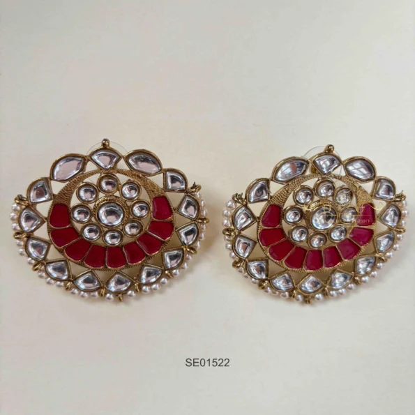 Kundan Round Earrings