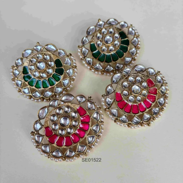 Kundan Round Earrings