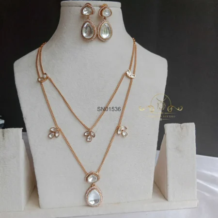 Shiny Two Layer Victorian Massonite Chain Set