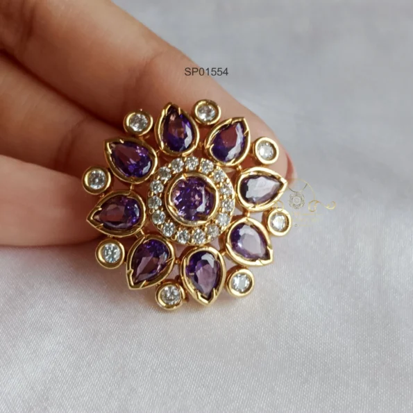 Purple Stone Pendant Set