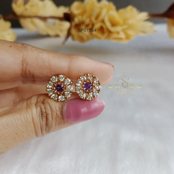 Purple Stone Pendant Set
